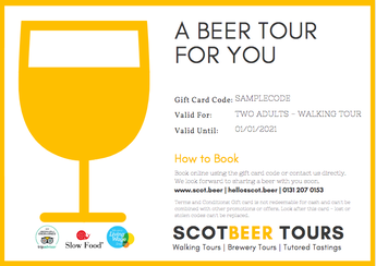 Scotland Beer Tour Gift Card