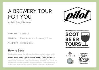 Edinburgh Brewery Tour Gift Card